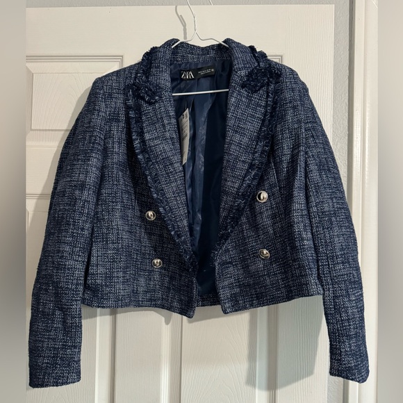 Zara textured short blazer - Picture 3 of 4
